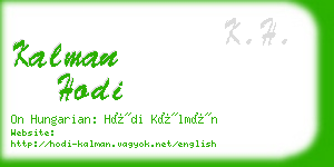 kalman hodi business card